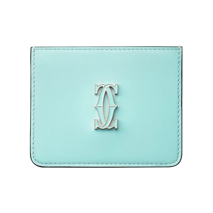 CARTIER C De Cartier Collection Solid Color Calfskin Card Holder Women's Mint Green-0