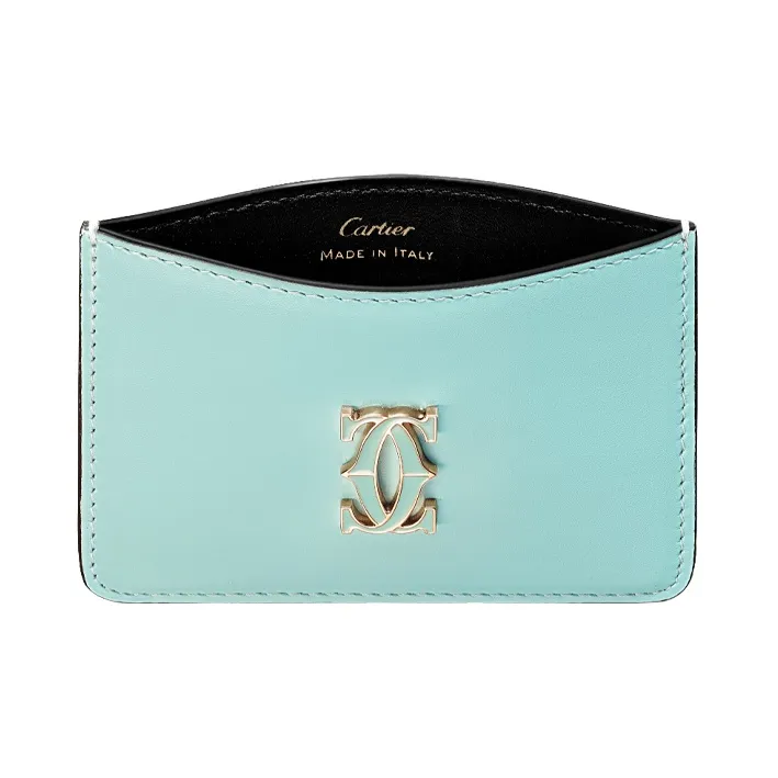 CARTIER C De Cartier Collection Solid Color Calfskin Card Holder Women's Mint Green-2