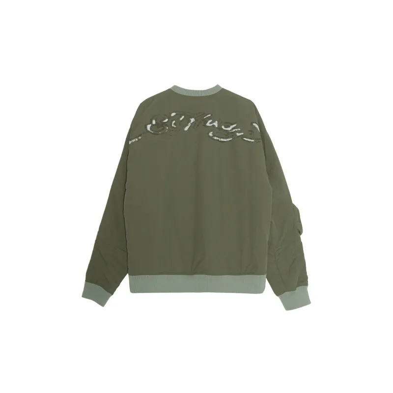 Ed Hardy Crew Neck Puffer Jacket Men's Olive Green-1