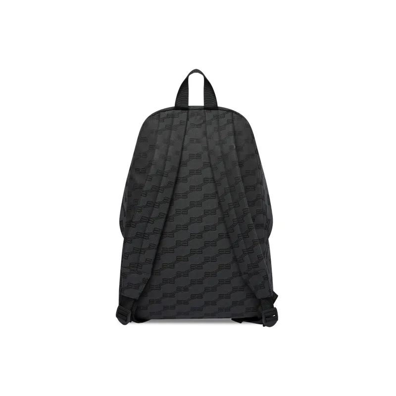 Balenciaga Jacquard Canvas Backpack Medium Size Men's Black-3