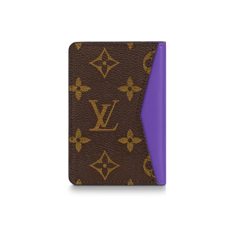LOUIS VUITTON Pocket Organizer Monogram Macassar Brown/Purple-2