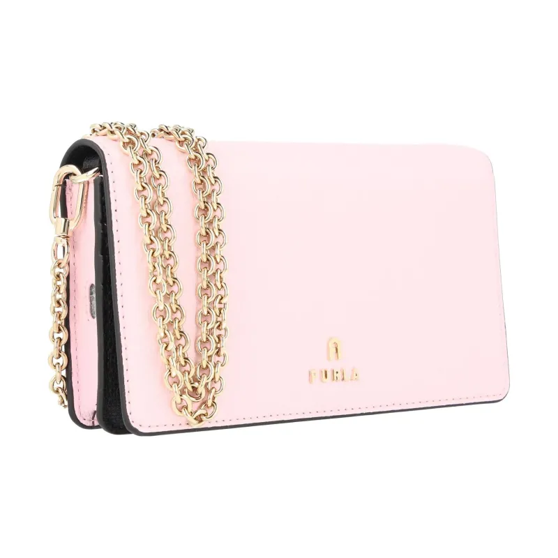 Furla Textured Leather Chain Wallet Crossbody Bag Shoulder Bag Women's Pink-1