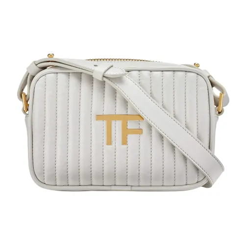 TF Leather Camera Bag, Crossbody Bag, Shoulder Bag Women's White