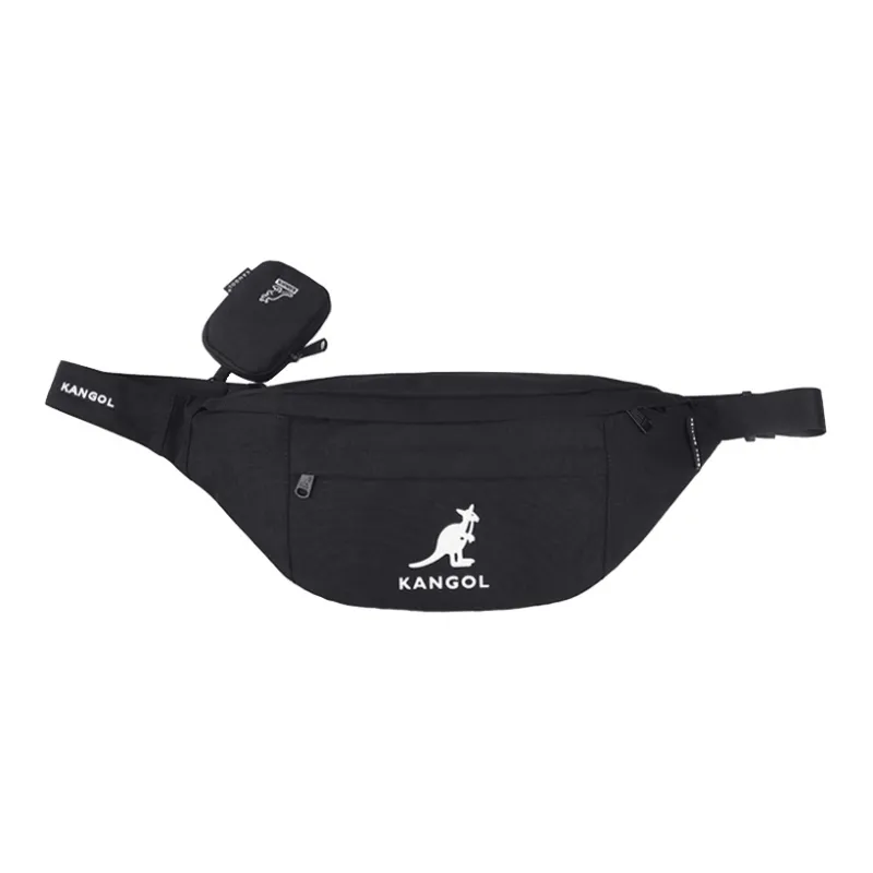 KANGOL Canvas Canvas Bag Crossbody Bag Fanny Pack Sling Bag Medium Size Unisex Black/Gray/Khaki/Pink-0