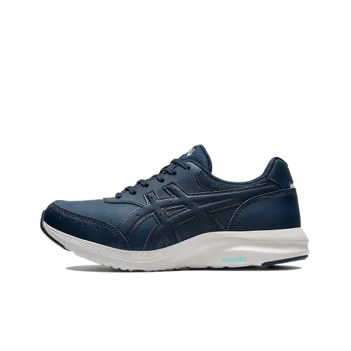 Asics Gel-Fun Walker 414 Anti-Slip Wear-Resistant Low-Top Running Shoes Women's Navy Blue 3E-Width