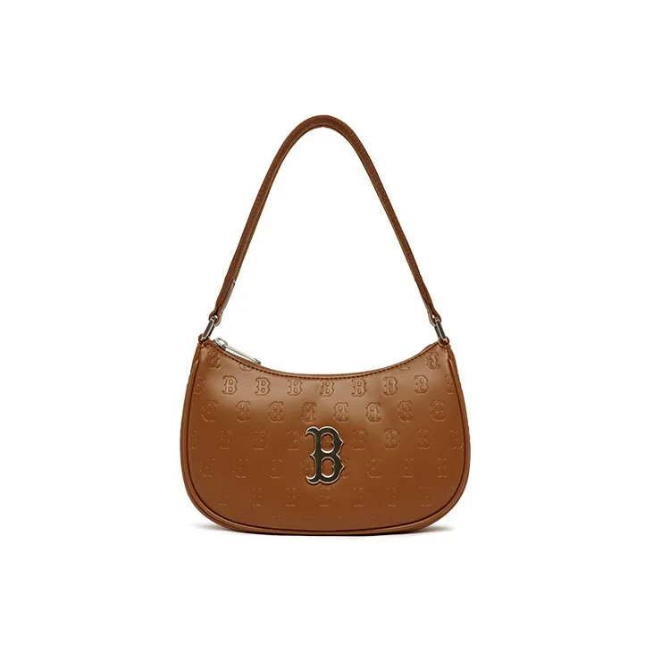 MLB Monogram Collection Polyester Shoulder Bag Hobo Bag Handbag Shoulder Bag Unisex Coffee Brown-0