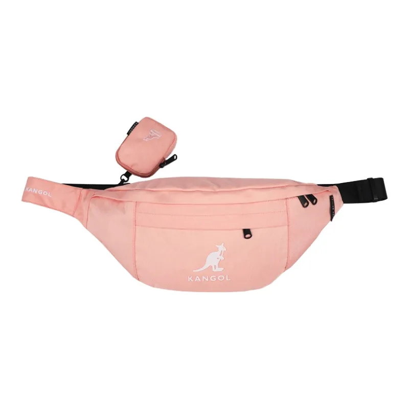 KANGOL Canvas Canvas Bag Crossbody Bag Fanny Pack Sling Bag Medium Size Unisex Black/Gray/Khaki/Pink-16