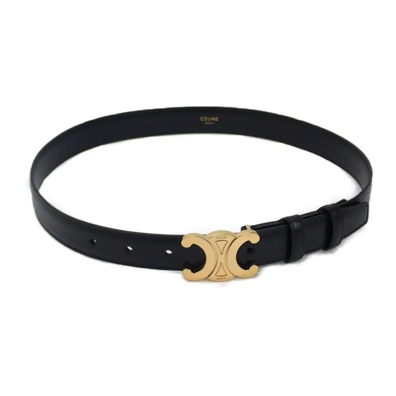 CELINE Small Triomphe Belt In Taurillon Leather-2