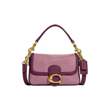 COACH Tabby Smooth Leather Shoulder Bag Crossbody Bag Handbag Mini Women's Purple