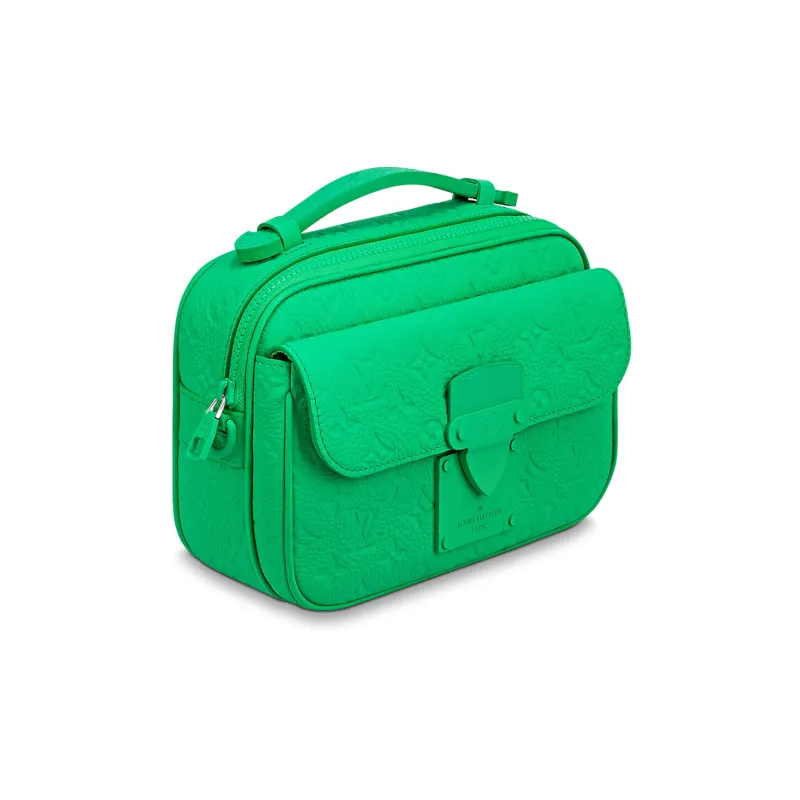 LOUIS VUITTON S Lock Messenger Monogram Embossed Minty Green-1