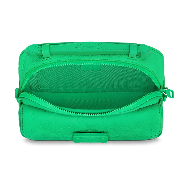LOUIS VUITTON S Lock Messenger Monogram Embossed Minty Green-3