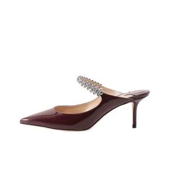 Jimmy Choo Bing 65mm Heeled Mule Burgundy Patent Leather