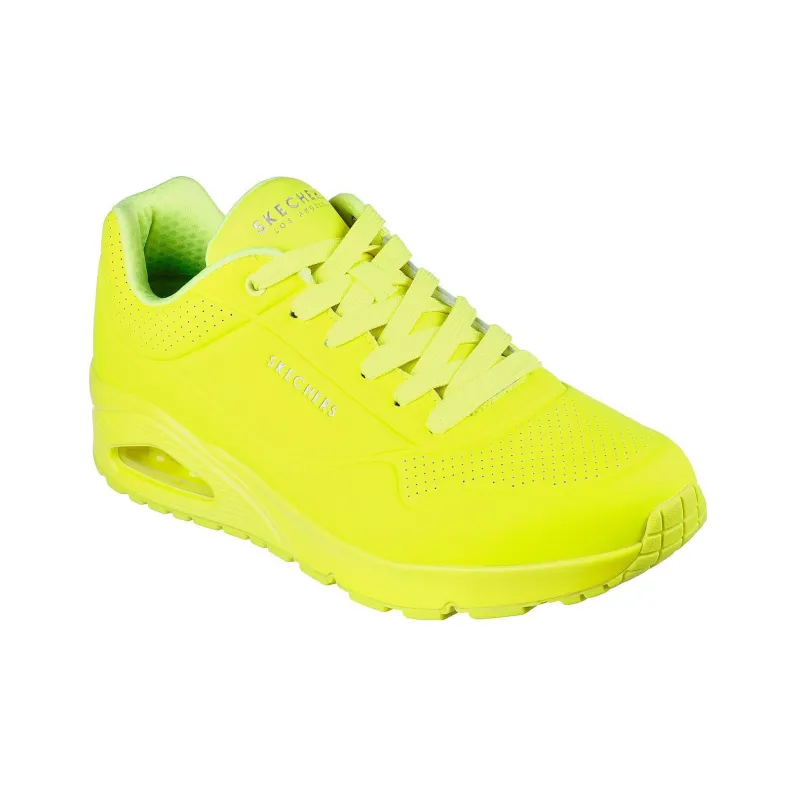 Skechers Uno Stand Uno STAND ON AIR Non slip Wear resistant Shock Absorption Low Top Casual Shoes Men's Neon Yellow-2
