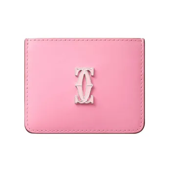 CARTIER C De Cartier Collection Calfskin Card Holder Women's Pink