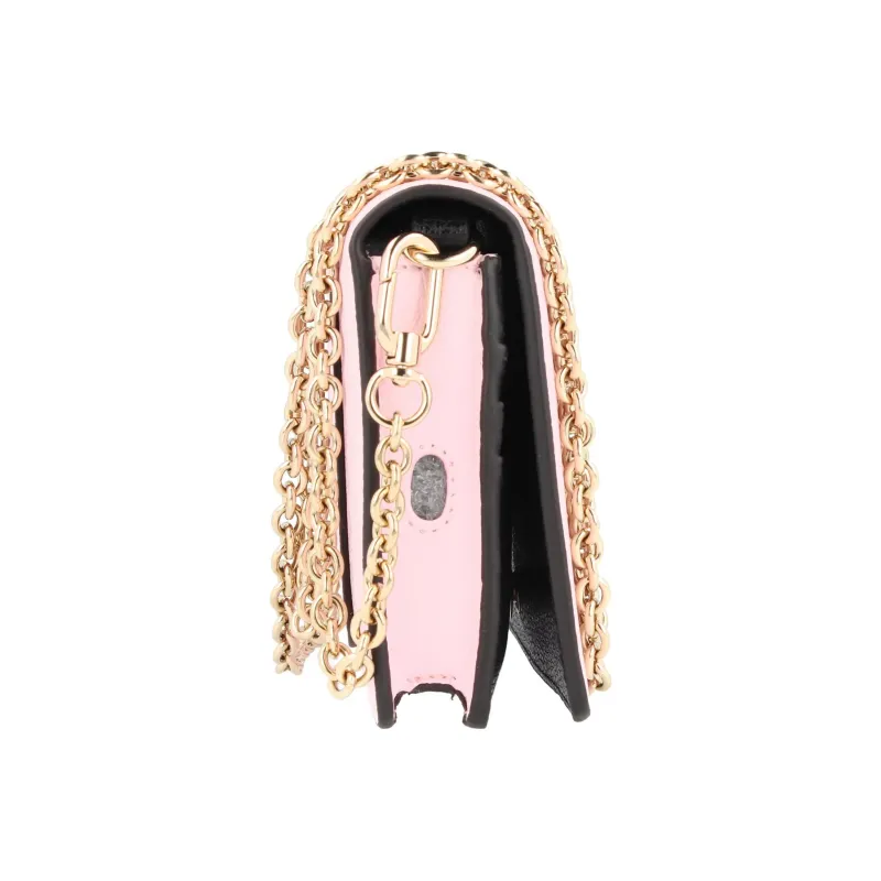 Furla Textured Leather Chain Wallet Crossbody Bag Shoulder Bag Women's Pink-3