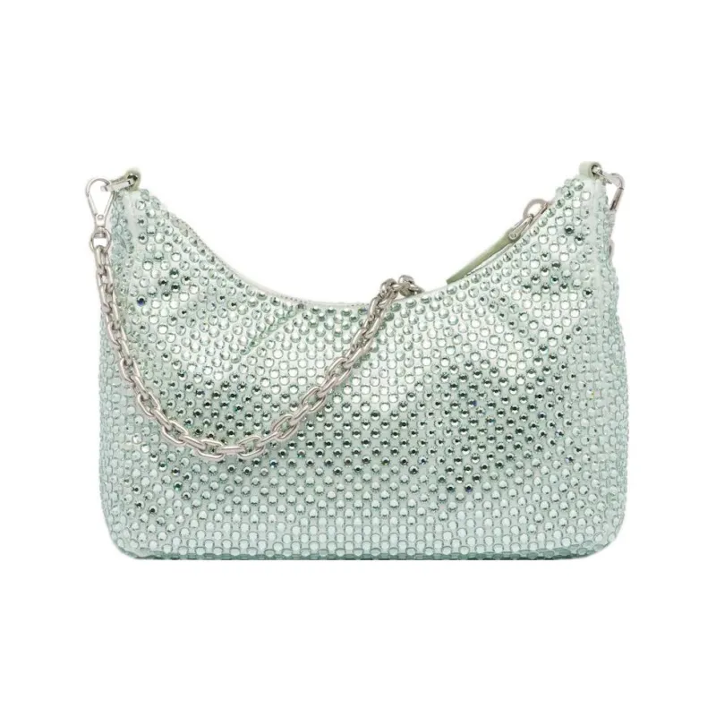 PRADA Re Edition 2005 Satin Bag Aqua-2