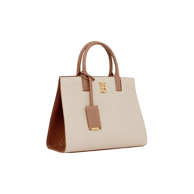 Burberry Frances Leather Tote Bag Shopping Bag Shoulder Bag Handbag Mini Women's Camel/Beige/Tan-1