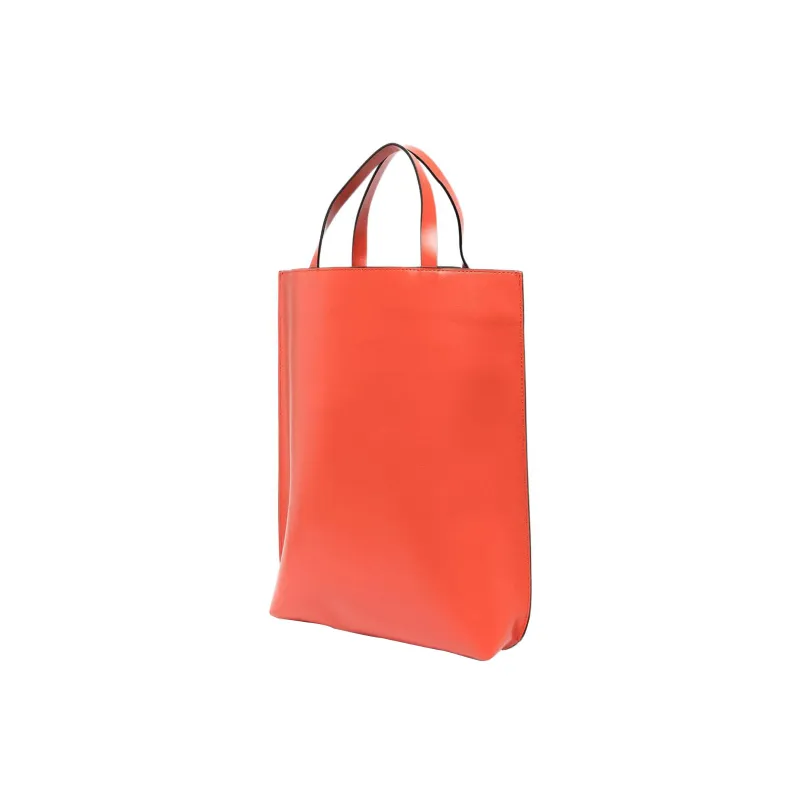 GANNI Leather Tote Bag Shopping Bag Shoulder Bag Handbag Women's Orange-1