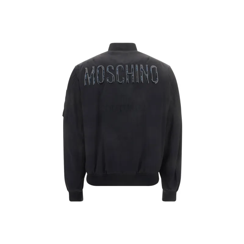 MOSCHINO Logo Printed Zipped Bomber Jacket-1
