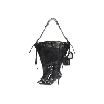 Balenciaga Le Cagole Sheepskin High Heels Style Crossbody Handbag Women's Black