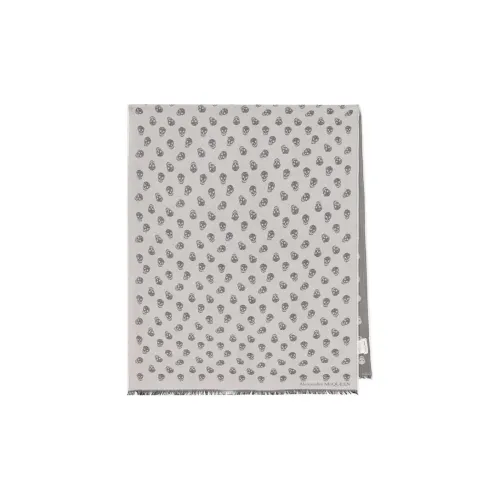 Alexander McQueen Silk Scarves Men Gray