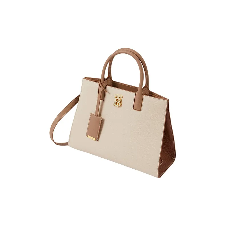 Burberry Frances Leather Tote Bag Shopping Bag Shoulder Bag Handbag Mini Women's Camel/Beige/Tan-3