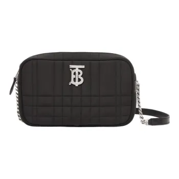 Burberry Lola Lola Bag Lambskin Decoration Camera Bag Shoulder Bag Crossbody Bag Small Size Women's Black