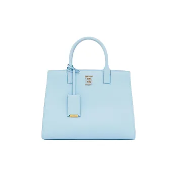 Burberry Frances Cow Leather Tote Bag Shopping Bag Shoulder Bag Crossbody Bag Handbag Mini Women's Light Blue