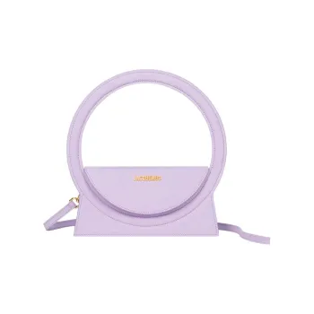Jacquemus Le Sac Rond Smooth Calf Leather Handbag Shoulder Bag Women's Purple