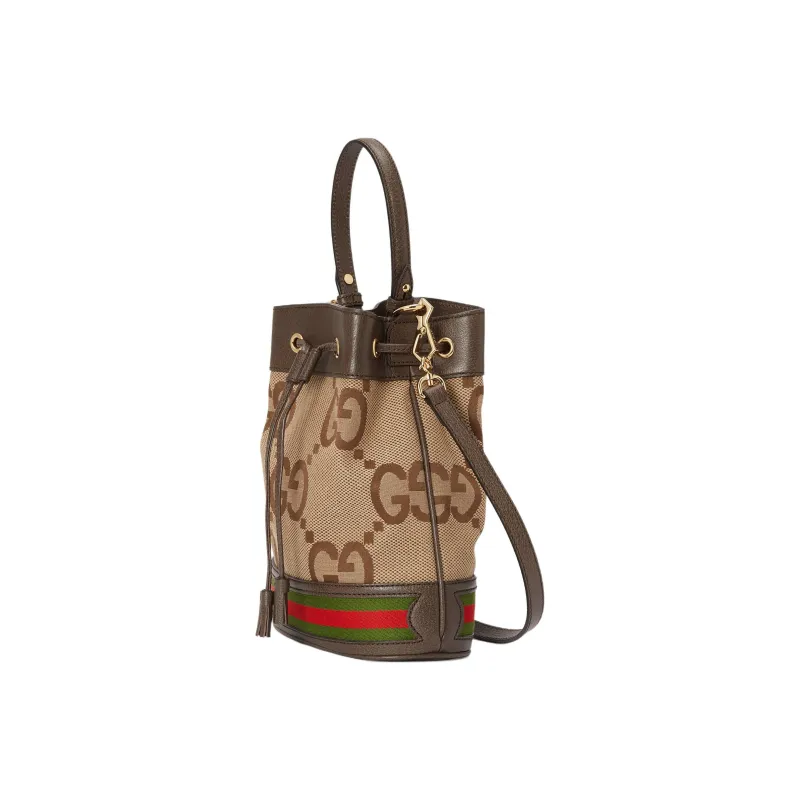 GUCCI Ophidia Canvas With Leather Binding Bucket Bag, Portable Crossbody Bag, Shoulder Bag Women's-1