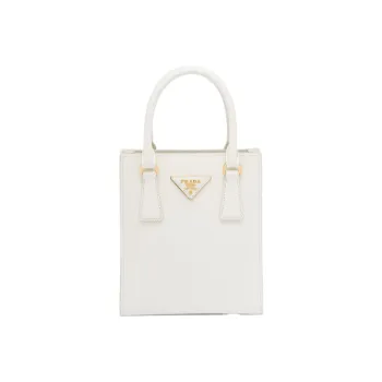 PRADA Saffiano Leather Shoulder Bag, Crossbody Bag, Handbag Women's White