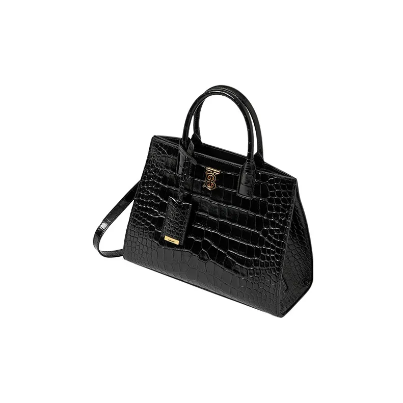 Burberry Frances Leather Tote Bag Shopping Bag Shoulder Bag Crossbody Bag Handbag Mini Women's Black-3