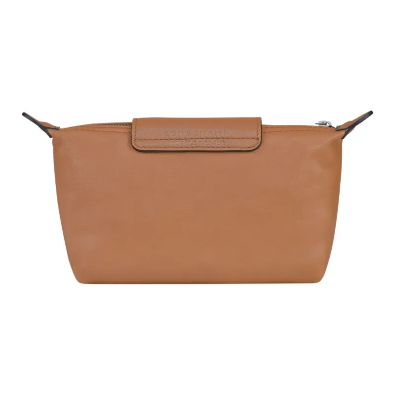 LONGCHAMP Le Pliage Cuir Sheepskin Dumpling Bag Clutches Women's Hazelnut Umber-1
