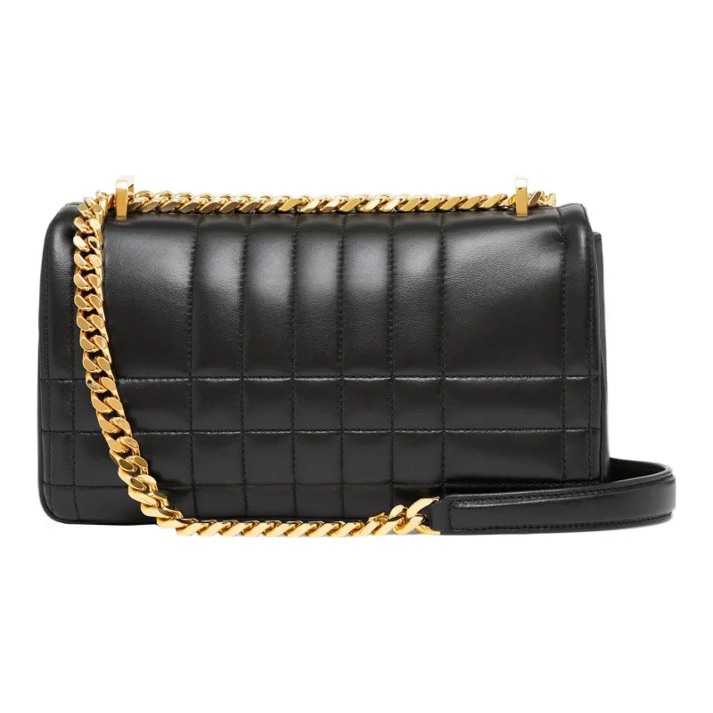 Burberry Quilted Leather Lola Bag Small Black/Gold tone-2