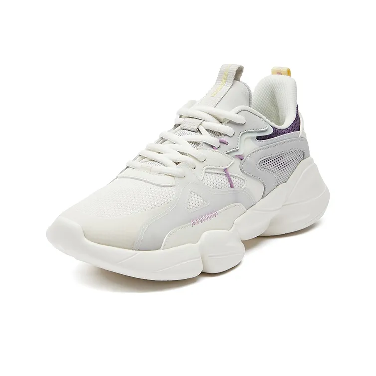 Erke Casual Shoes Women's Low Top Ivory White/Pencil Gray-2