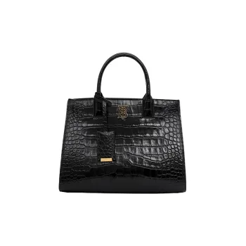 Burberry Frances Leather Tote Bag Shopping Bag Shoulder Bag Crossbody Bag Handbag Mini Women's Black