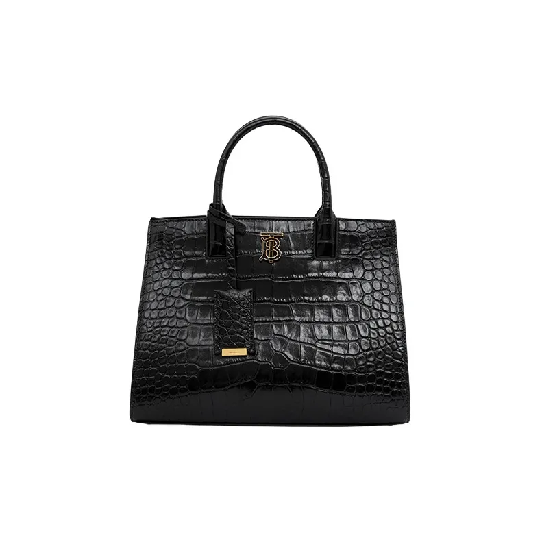 Burberry Frances Leather Tote Bag Shopping Bag Shoulder Bag Crossbody Bag Handbag Mini Women's Black-0
