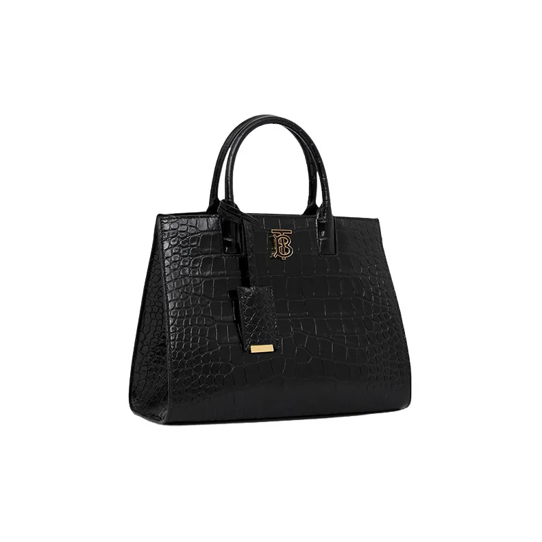 Burberry Frances Leather Tote Bag Shopping Bag Shoulder Bag Crossbody Bag Handbag Mini Women's Black-1