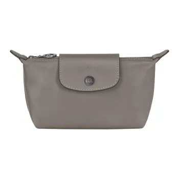 LONGCHAMP Le Pliage Cuir Sheepskin Dumpling Bag Clutches Women's Streptopelia Gray