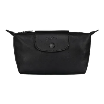LONGCHAMP Le Pliage Cuir Sheepskin Dumpling Bag Clutches Women's Black
