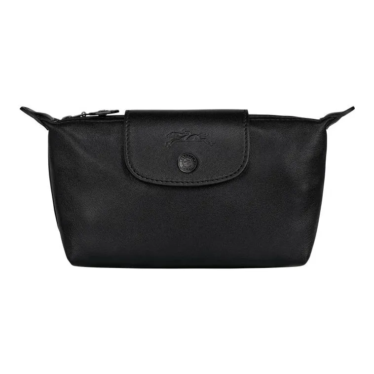 LONGCHAMP Le Pliage Cuir Sheepskin Dumpling Bag Clutches Women's Black-0