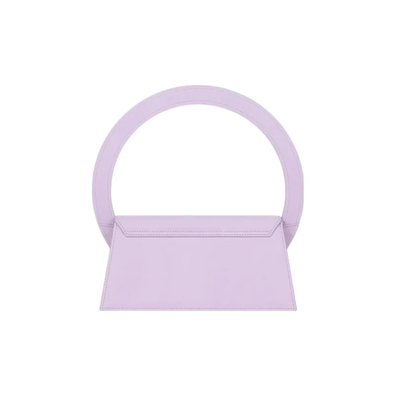 Jacquemus Le Sac Rond Smooth Calf Leather Handbag Shoulder Bag Women's Purple-1