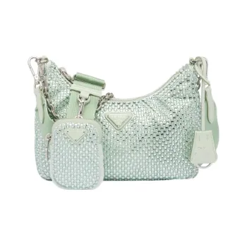 PRADA Re Edition 2005 Satin Bag Aqua