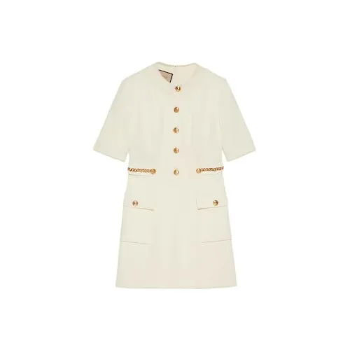 GUCCI Short-Sleeved Dresses Women's Ivory