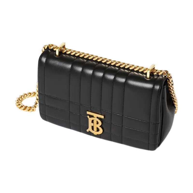 Burberry Quilted Leather Lola Bag Small Black/Gold tone-1