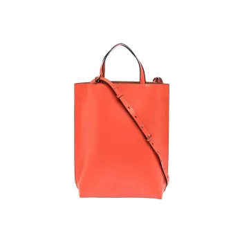 GANNI Leather Tote Bag Shopping Bag Shoulder Bag Handbag Women's Orange