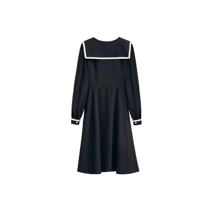 Olrain SS22 Long Sleeved Dresses Women's Black-1