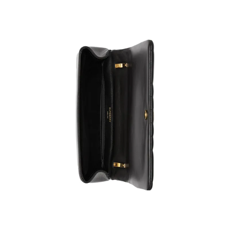 Burberry Quilted Leather Lola Bag Small Black/Gold tone-4