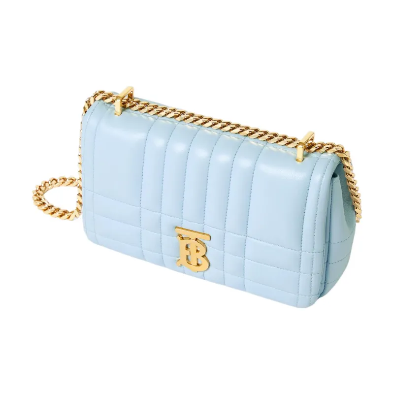 Burberry Quilted Leather Lola Bag Small Pale Blue-3