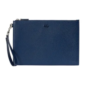 GUCCI GG Marmont Leather Clutch Unisex Royal Blue